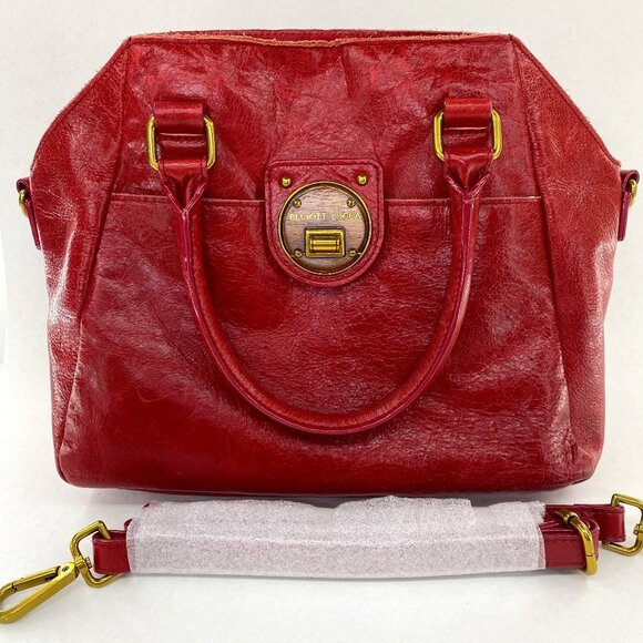 Elliott Lucca Handbags - Elliott Lucca Red Leather Satchel Crossbody Bag